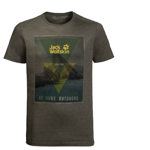 Jack Wolfskin Mountain T Mens Short-Sleeve T-shirt Quick-drying Cotton Top | Adventureco