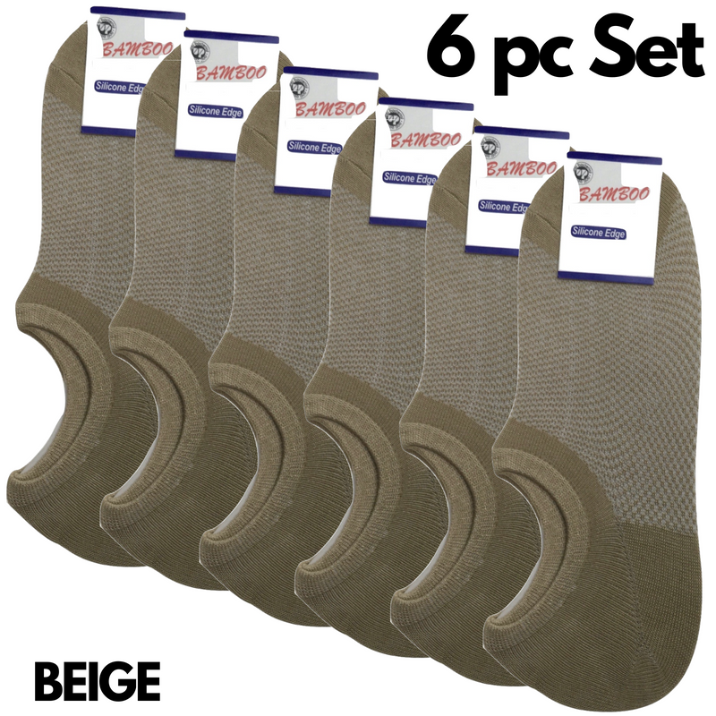Load image into Gallery viewer, 6x Pairs No Show Bamboo Socks Non-Slip Heel Grip Low Cut Invisible Footlet New
