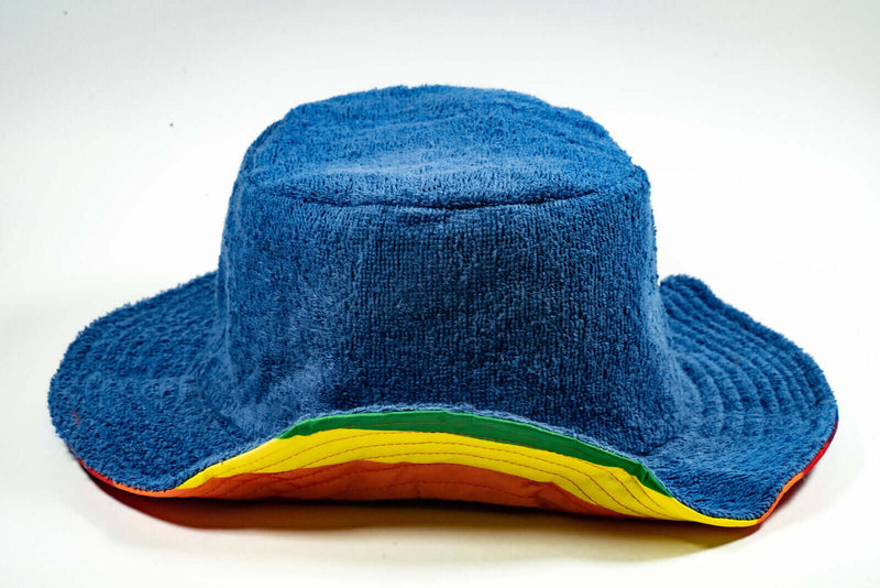 Load image into Gallery viewer, Rainbow Terry Towelling Bucket Hat Gay Lesbian Mardi Gras Party Cap LGBT - Reversible