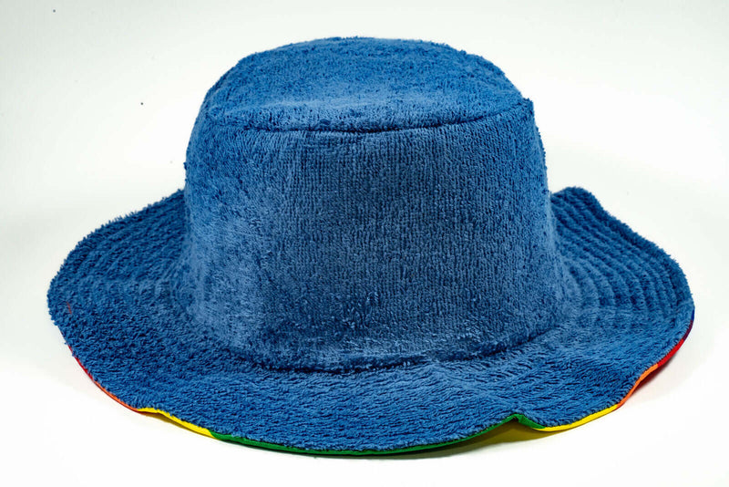 Load image into Gallery viewer, Rainbow Terry Towelling Bucket Hat Gay Lesbian Mardi Gras Party Cap LGBT - Reversible