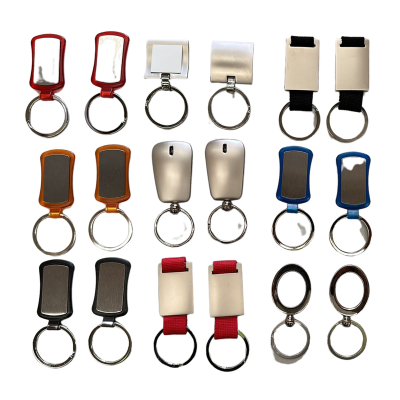 Load image into Gallery viewer, 100x High Quality Key Rings Tag Keyring Bag Badge - Assorted Colours & Styles - Bulk