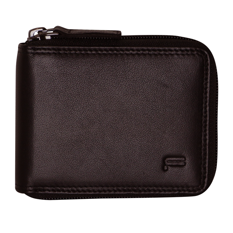 Load image into Gallery viewer, Futura Mens RFID Protected Genuine Leather Wallet Zip Around - Brown