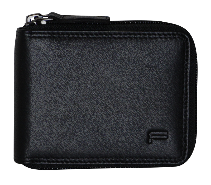 Load image into Gallery viewer, Futura Mens Zip Around Leather Wallet RFID Gift - Black