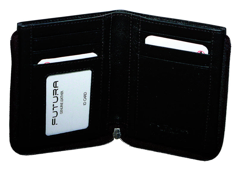 Load image into Gallery viewer, Futura RFID Leather Zip Around Wallet - Black