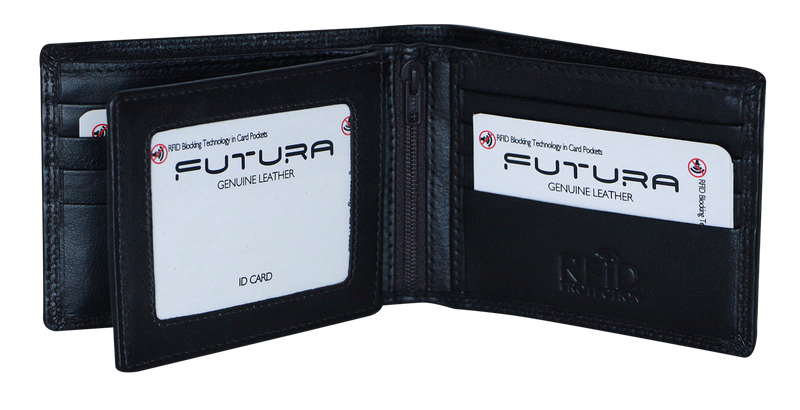 Load image into Gallery viewer, Futura Futura Mens Harrison RFID Genuine Leather Wallet - Black