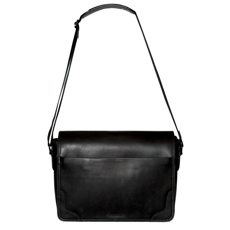 Load image into Gallery viewer, Futura Mens Laptop Messenger Sling Bag School Work Shoulder Strap - Black