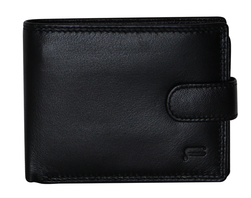 Load image into Gallery viewer, Futura Mens RFID Leather Fold Over Wallet - Black