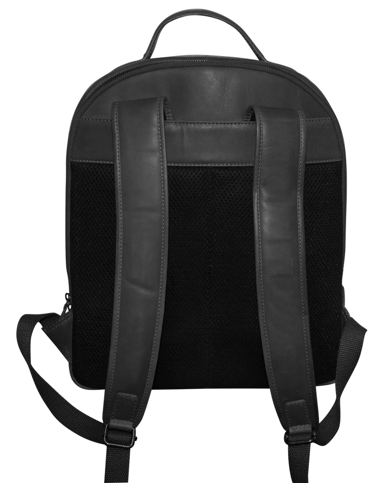 Load image into Gallery viewer, Futura Mens Leather Laptop Backpack School Shoulder Bag Front Pocket - Black