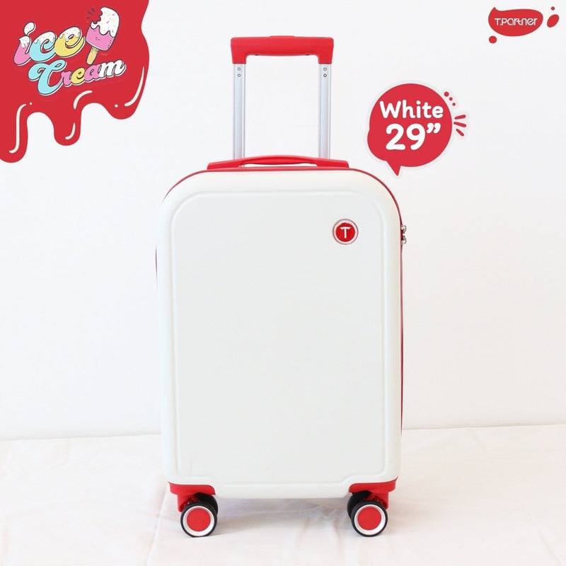 Load image into Gallery viewer, TPartner Hardshell Checked Luggage Bag Travel Trolley TSA 29" - White