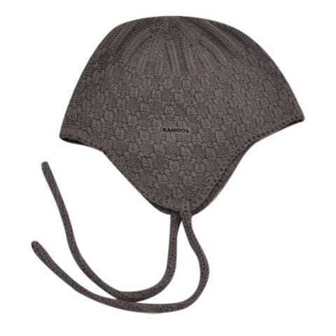 Load image into Gallery viewer, Kangol Kids Lozenge Knit Earlap Hat Beanie - Grey