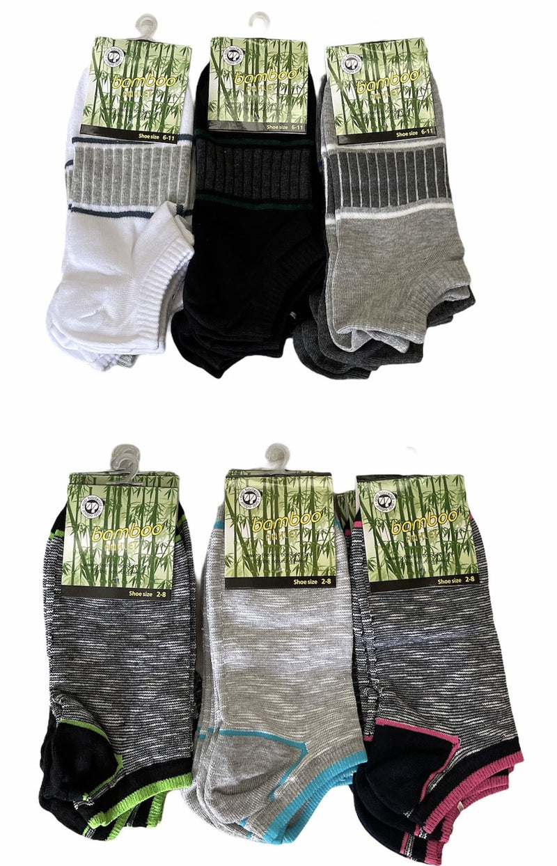 Load image into Gallery viewer, 6x Pairs Bamboo Anklet Socks Work Sport Ankle Cushion Odour Resistant Natural