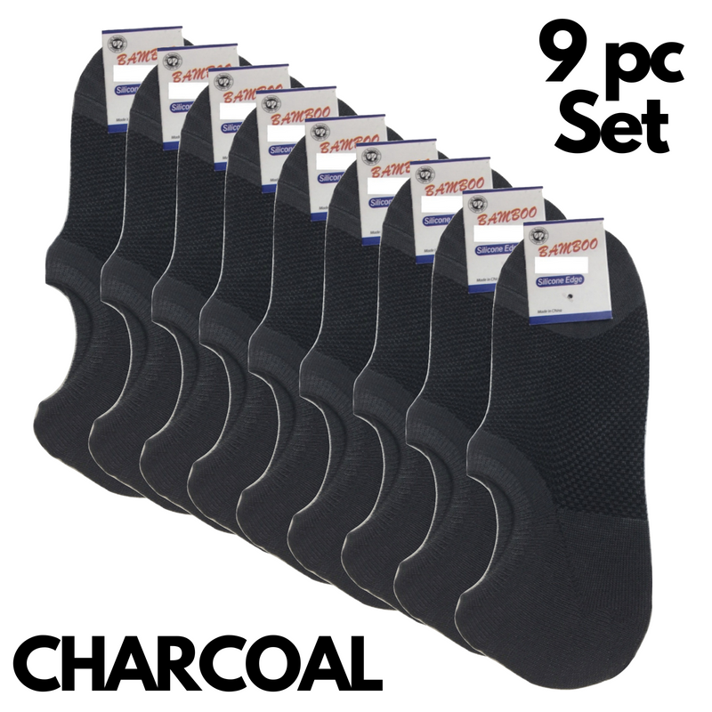 Load image into Gallery viewer, 9x Pairs No Show Bamboo Socks Non-Slip Heel Grip Low Cut Invisible Footlet New