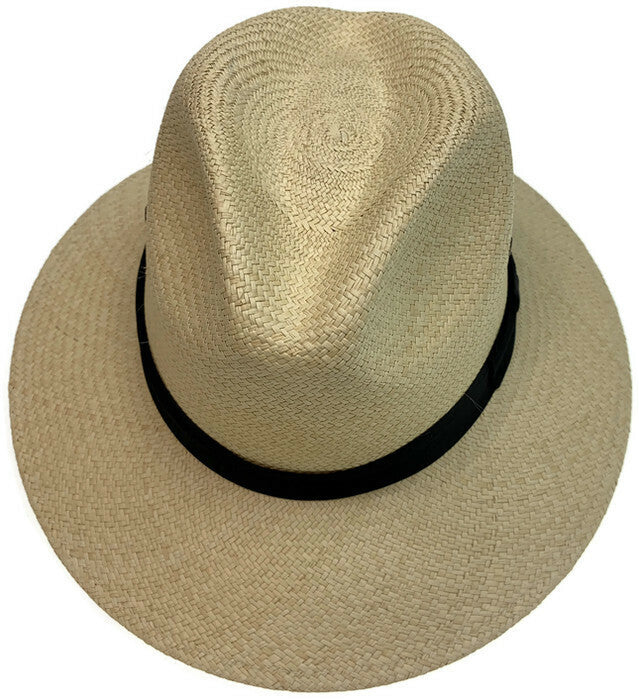 Load image into Gallery viewer, Luxury Genuine Panama Straw Hat Ecuadorian Fedora Wide Brim - Hand Woven in Ecuador MADE IN USA