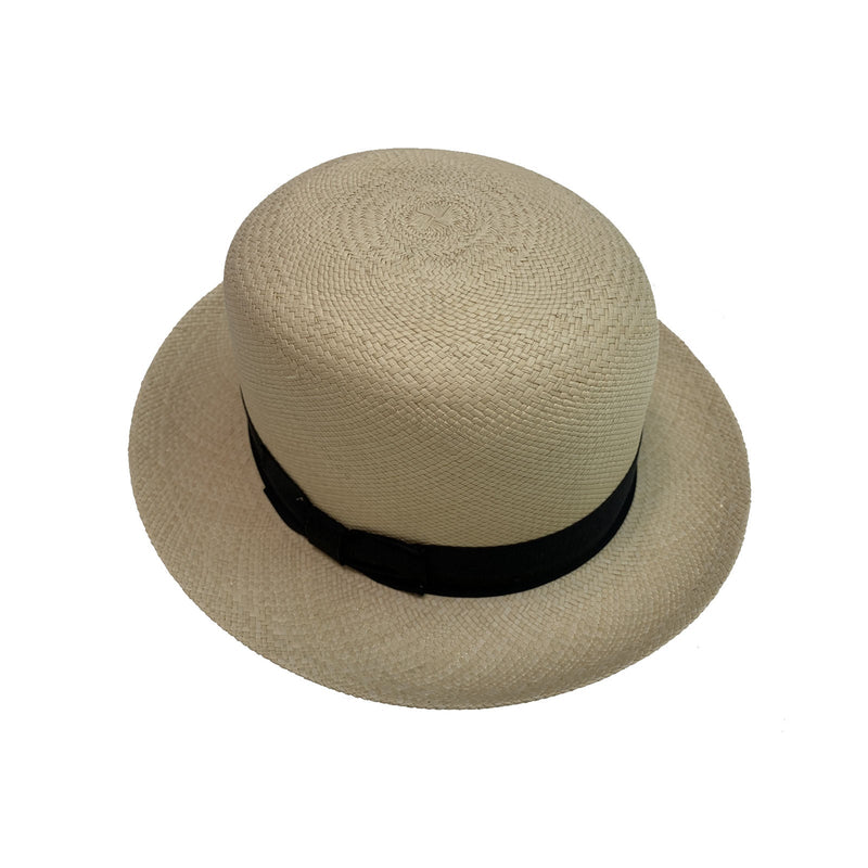 Load image into Gallery viewer, Boutique Mens Straw Bowler Hat Straw MADE IN USA Fine Du-Pont Teflon Genuine Panama