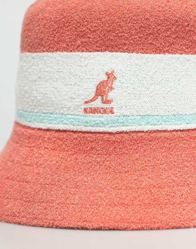 Load image into Gallery viewer, Kangol Bermuda Stripe Bucket Hat Summer Beach Camping Cap - Peach Pink