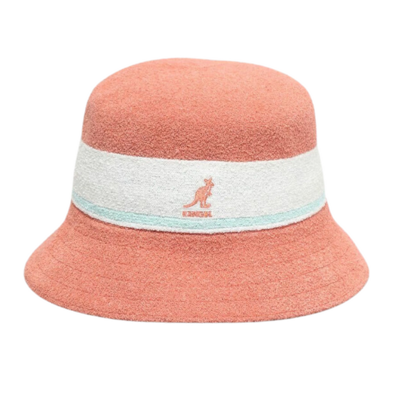 Load image into Gallery viewer, Kangol Bermuda Stripe Bucket Hat Summer Beach Camping Cap - Peach Pink