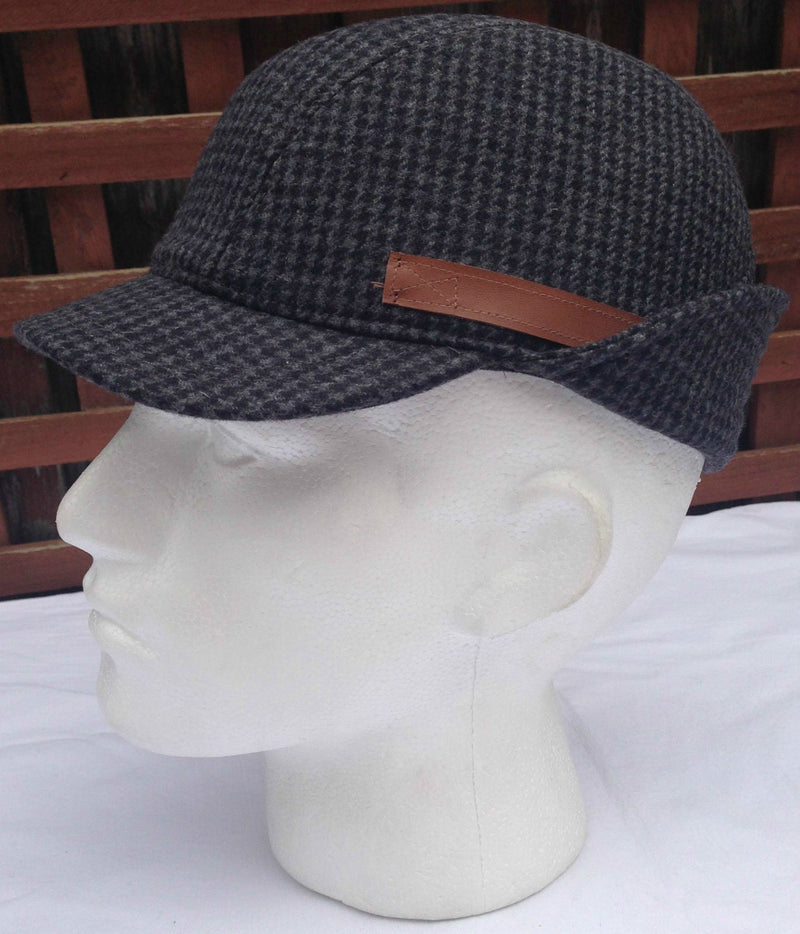 Load image into Gallery viewer, KANGOL Angle Tweed Havelock Hat - BLACK K0741LX Winter Wool Earlap MADE IN ITALY