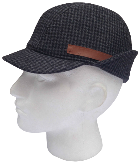 Load image into Gallery viewer, KANGOL Angle Tweed Havelock Hat - BLACK K0741LX Winter Wool Earlap MADE IN ITALY