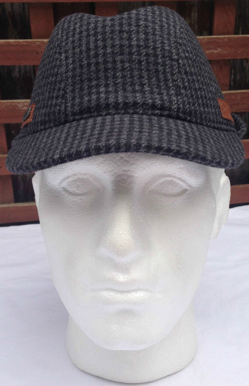 Load image into Gallery viewer, KANGOL Angle Tweed Havelock Hat - BLACK K0741LX Winter Wool Earlap MADE IN ITALY