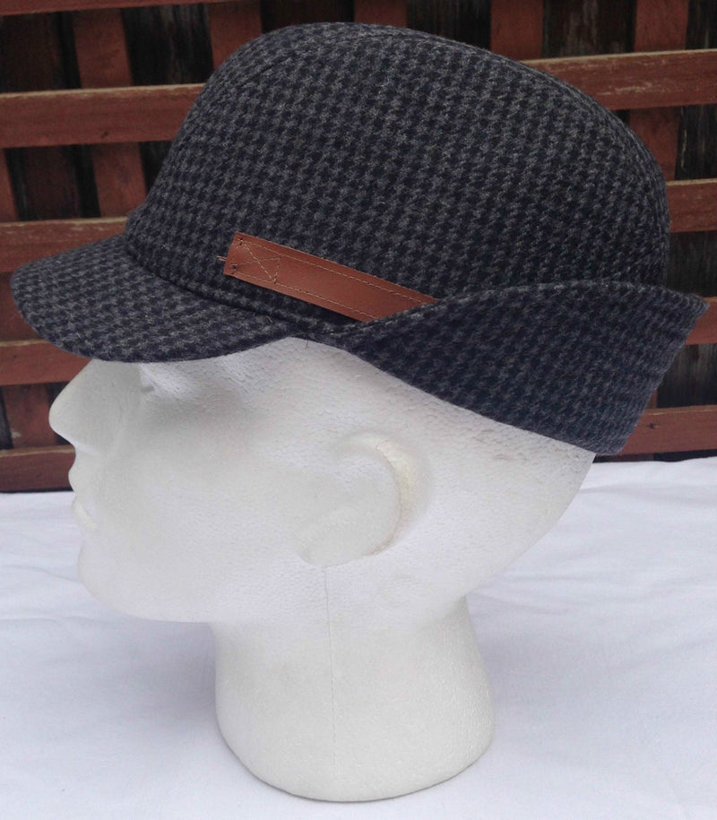 Load image into Gallery viewer, KANGOL Angle Tweed Havelock Hat - BLACK K0741LX Winter Wool Earlap MADE IN ITALY