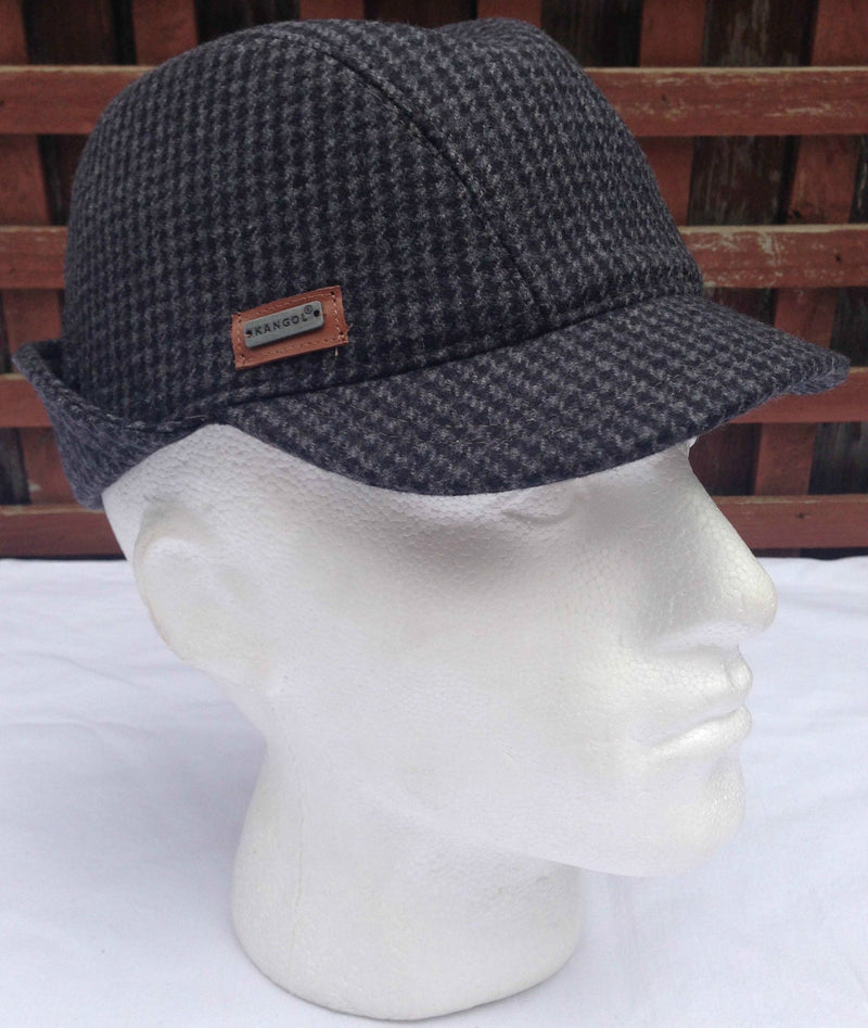 Load image into Gallery viewer, KANGOL Angle Tweed Havelock Hat - BLACK K0741LX Winter Wool Earlap MADE IN ITALY