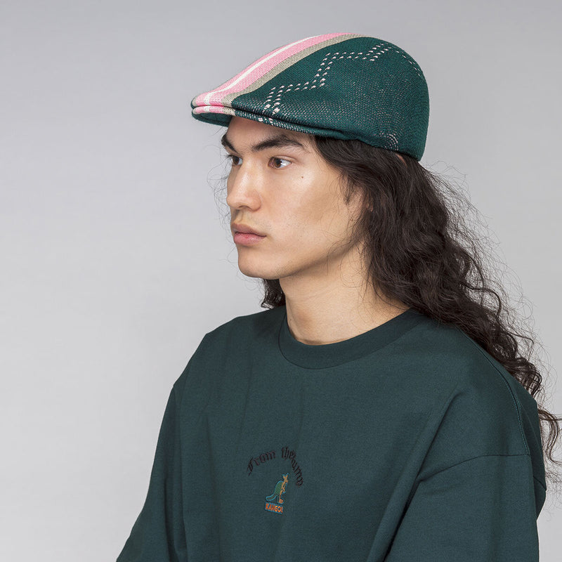 Load image into Gallery viewer, Kangol Slick Stripe 507 Ivy Cap Flat Hat Newsboy Gatsby Golf Driving - Pine - XL