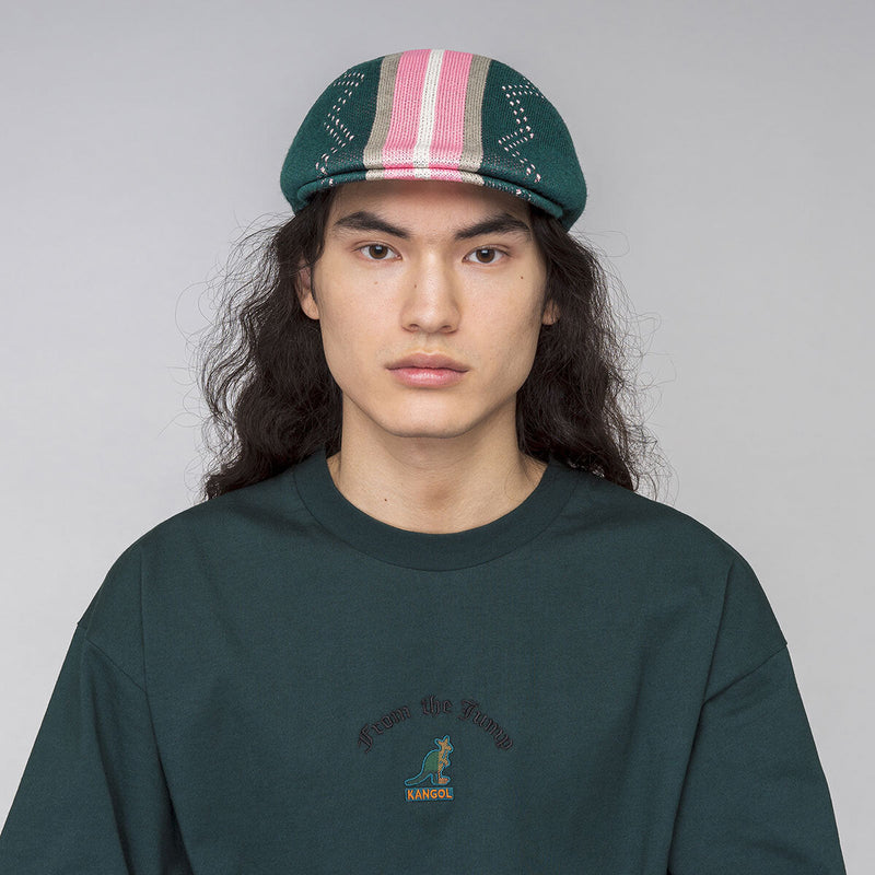 Load image into Gallery viewer, Kangol Slick Stripe 507 Ivy Cap Flat Hat Newsboy Gatsby Golf Driving - Pine - XL