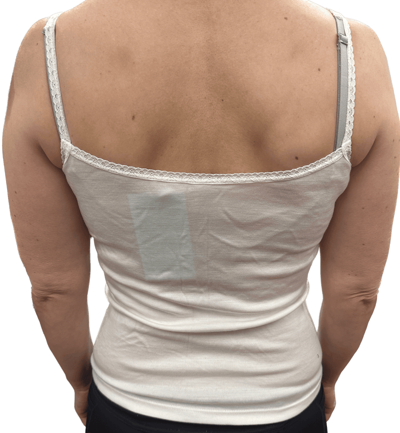 Load image into Gallery viewer, Thermo Fleece Ladies Pure Wool Camisole w Lace Thermal Thermals Top Singlet - Natural
