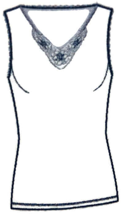 Load image into Gallery viewer, Womens V-Neck Pure Merino Wool Thermal Tank Top Lace Motif Singlet Thermals
