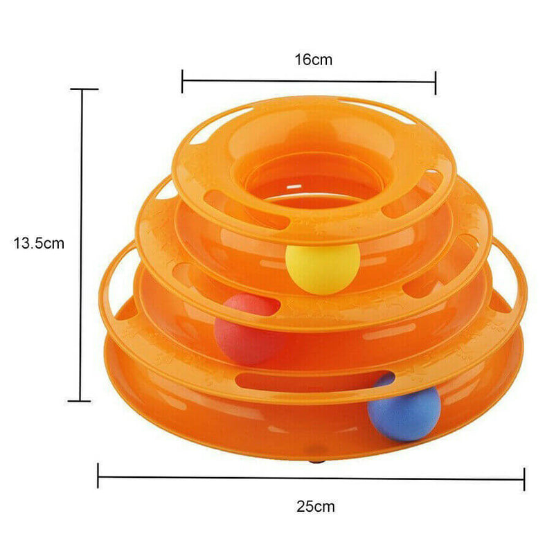 Load image into Gallery viewer, Funny Cat Toy Plastic Tower Interactive Track Ball Playing Game - Assorted Colours