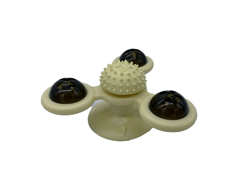 Load image into Gallery viewer, Windmill Cat Toy with 3-Compartment Spinning Interactive Suction Cup Pet