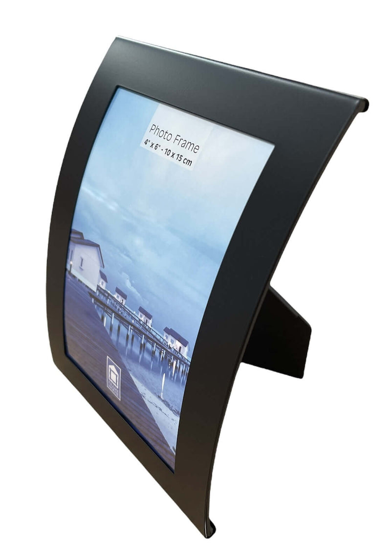 Load image into Gallery viewer, Curve Picture Photo Frame Curved Aluminium Portrait 10cm x 15cm (4"x6") - Black
