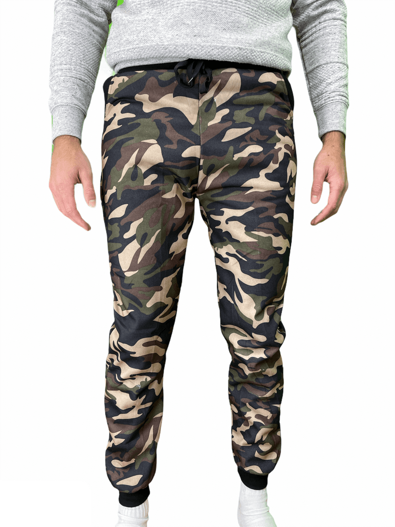 Load image into Gallery viewer, Mens Camouflage Track Pants Fleece Lined Jogger Camo Sweatpants Trackies - Green