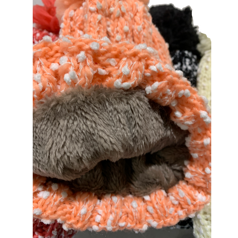 Load image into Gallery viewer, Womens Thick Knit Beanie Winter Fleece Lined Hat Warm Faux Fur Pom Pom Ski