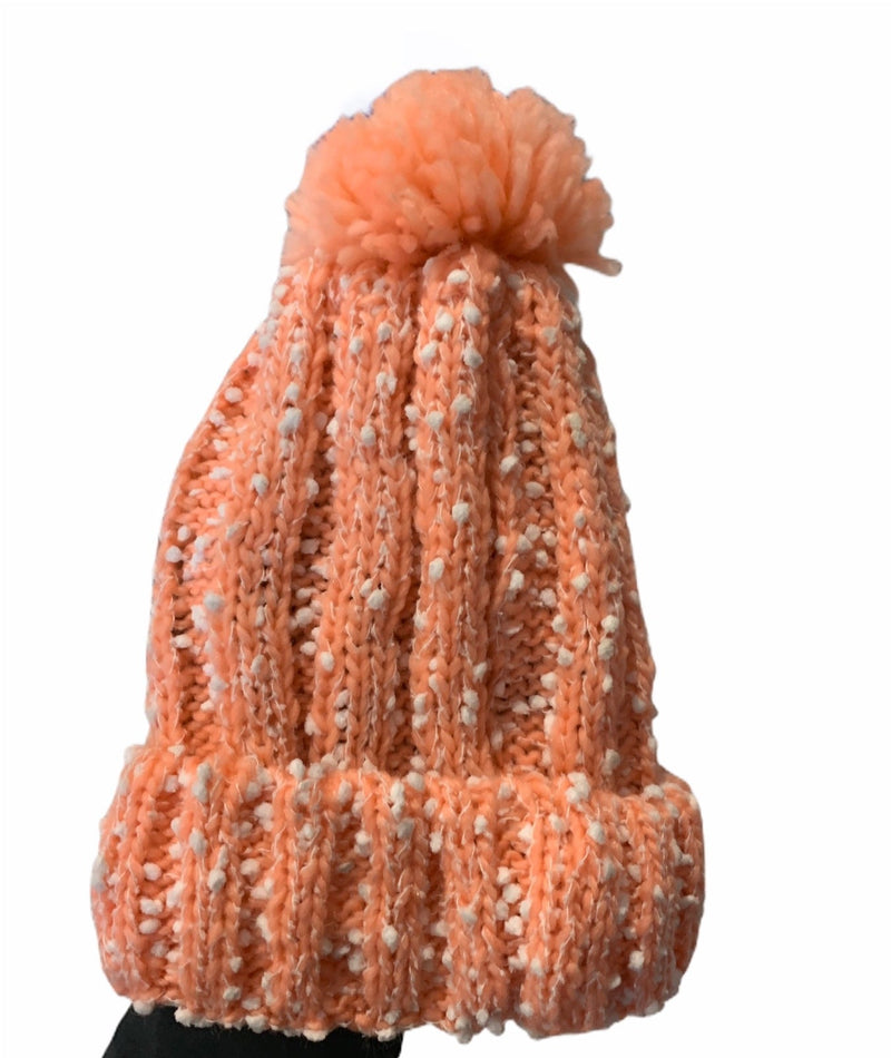 Load image into Gallery viewer, Womens Thick Knit Beanie Winter Fleece Lined Hat Warm Faux Fur Pom Pom Ski