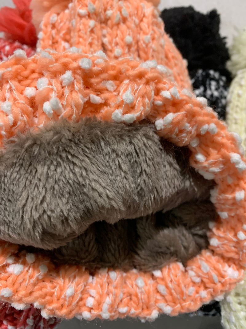 Load image into Gallery viewer, Womens Thick Knit Beanie Winter Fleece Lined Hat Warm Faux Fur Pom Pom Ski