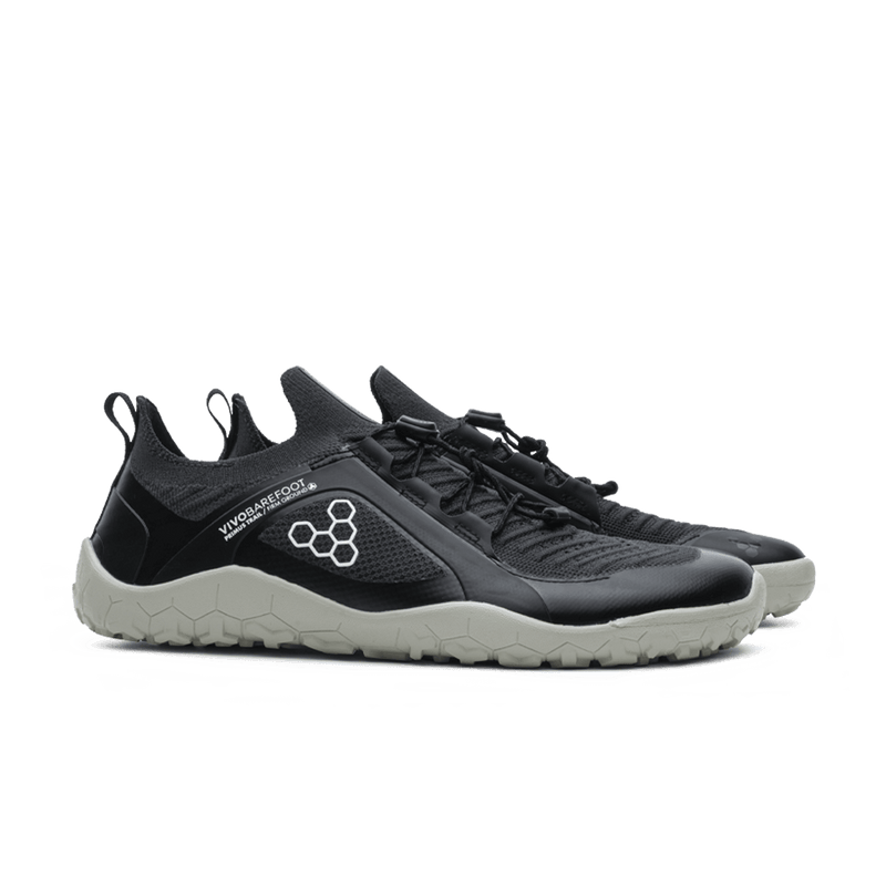 Load image into Gallery viewer, Shop Eco-friendlly Vivobarefoot Primus Trail Knit FG Womens Obsidian/Pelican - Pre Order