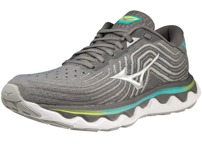 Load image into Gallery viewer, Womens Mizuno Wave Horizon 6 Ultimate Running Shoes Gray/Silver/Blue Curacao in Size 7.5
