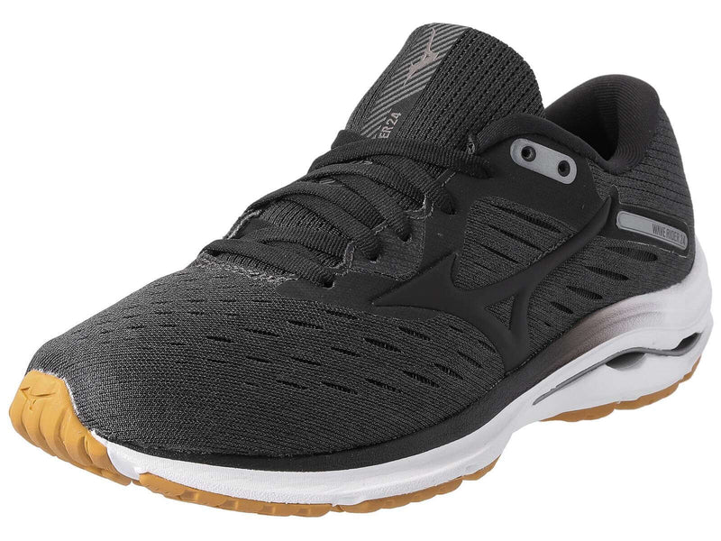 Load image into Gallery viewer, Mizuno Womens Wave Rider 24 Running Jogging Walking Sneaker Shoes - Dark Shadow/Biscuit