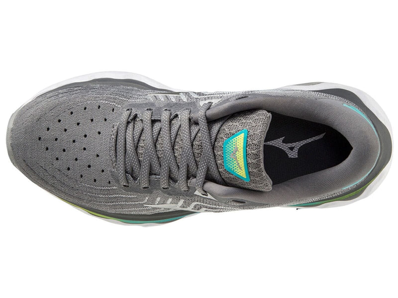 Load image into Gallery viewer, Womens Mizuno Wave Horizon 6 Ultimate Running Shoes Gray/Silver/Blue Curacao in Size 7.5