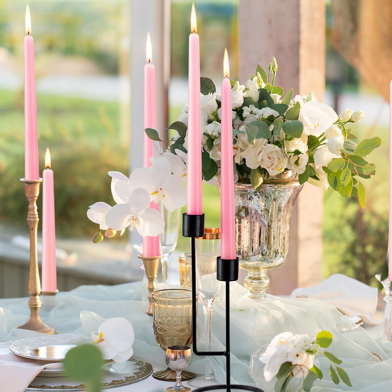 Load image into Gallery viewer, 48x Tapered Dinner Candles Unscented Taper Wedding Candle 25cm in Pink-4