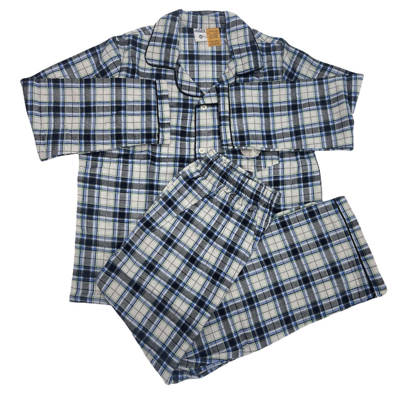 Load image into Gallery viewer, KIDS FLANNELETTE PYJAMAS PJs Boys Girls Flannel Pajamas Pyjama Winter Set PJ - Blue/Navy/White/Red Stripe