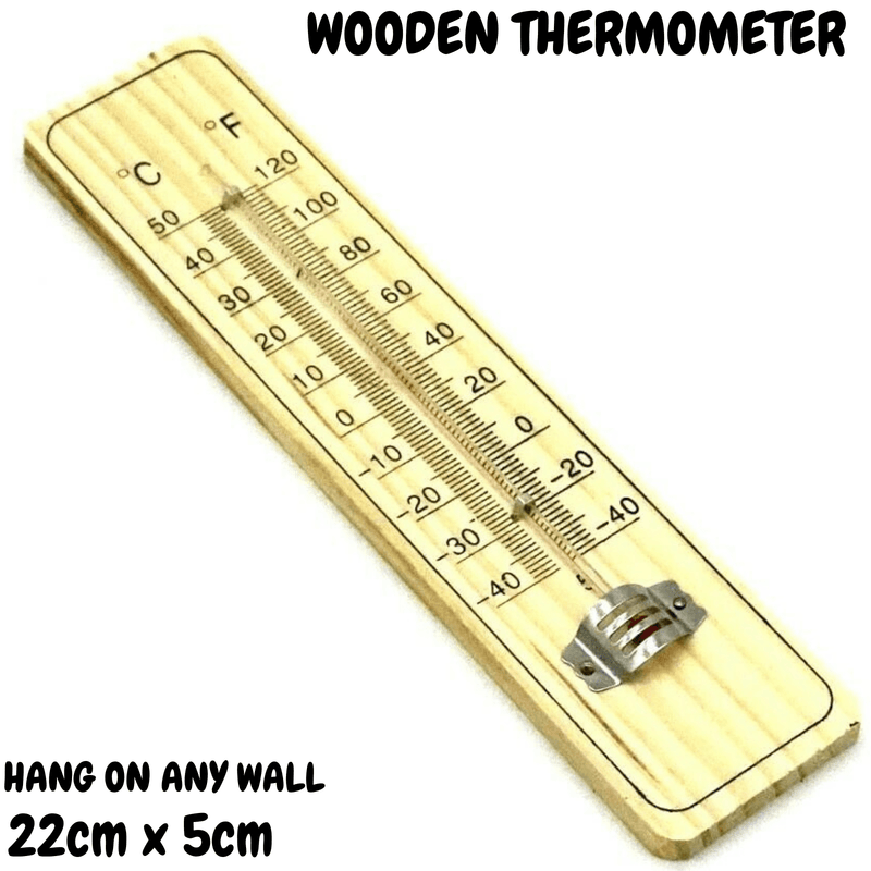 Load image into Gallery viewer, WOODEN THERMOMETER Indoor Outdoor Glass Wall Hanging Room Sensor - Natural-1