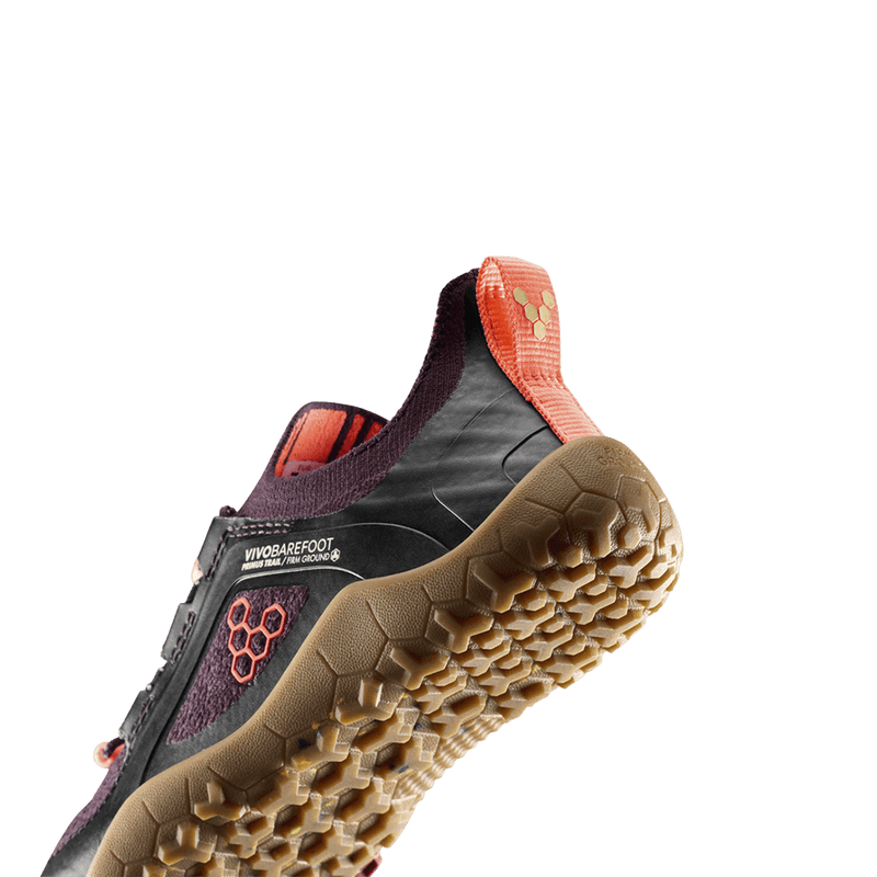 Load image into Gallery viewer, Vivobarefoot Primus Trail Knit FG Preschool Huckleberry/ Molten Lava