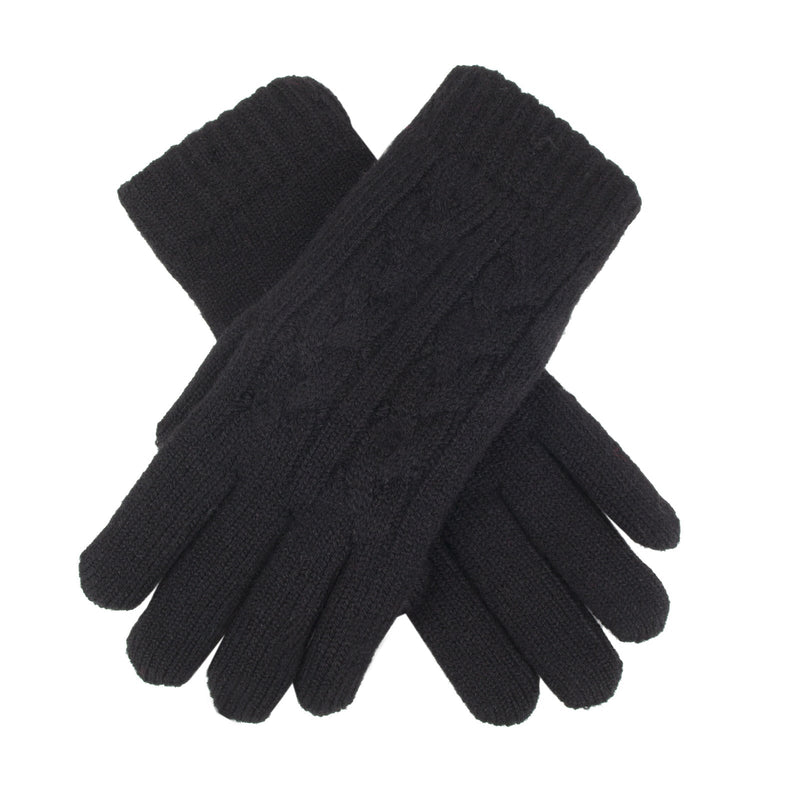 Load image into Gallery viewer, DENTS Ladies Womens Cable Knit Yarn Lined Gloves Warm - Black - One Size-0