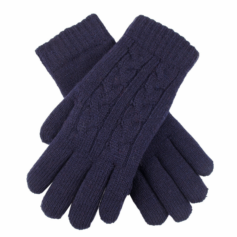 Load image into Gallery viewer, DENTS Ladies Womens Cable Knit Yarn Lined Gloves Warm - Navy - One Size-0