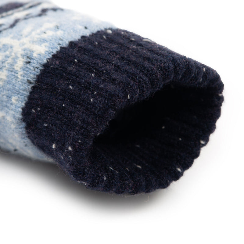 Load image into Gallery viewer, Dents Womens Gloves Jacquard Fair Isle Marle Yarn Knitted in Cornflower-4