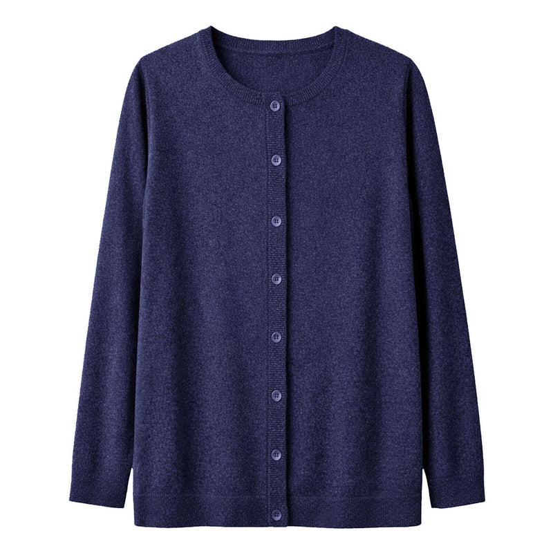 Load image into Gallery viewer, Luxury Cashmere Wool Button Cardigan (Longline) in Navy-1