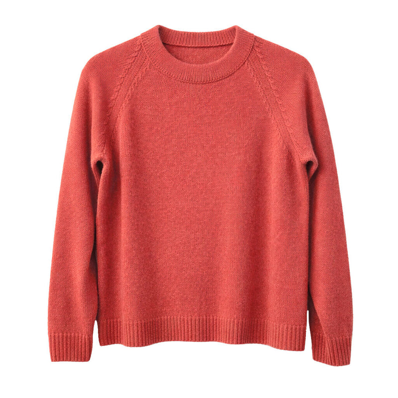 Load image into Gallery viewer, Luxury Cashmere Wool Funnel Neck Heavy Gauge Pullover Jumper (Chunky Knit) in Orange-1