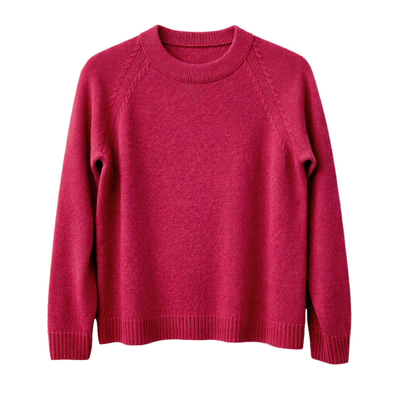 Load image into Gallery viewer, Luxury Cashmere Wool Funnel Neck Heavy Gauge Pullover Jumper (Chunky Knit) in Red-0